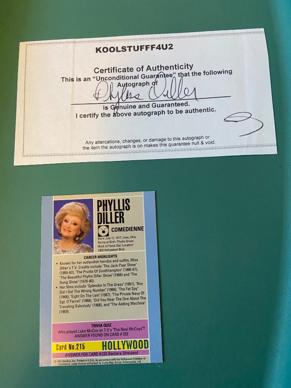 Phyllis diller autograph hand signed authentic COA - Picture 2 of 7